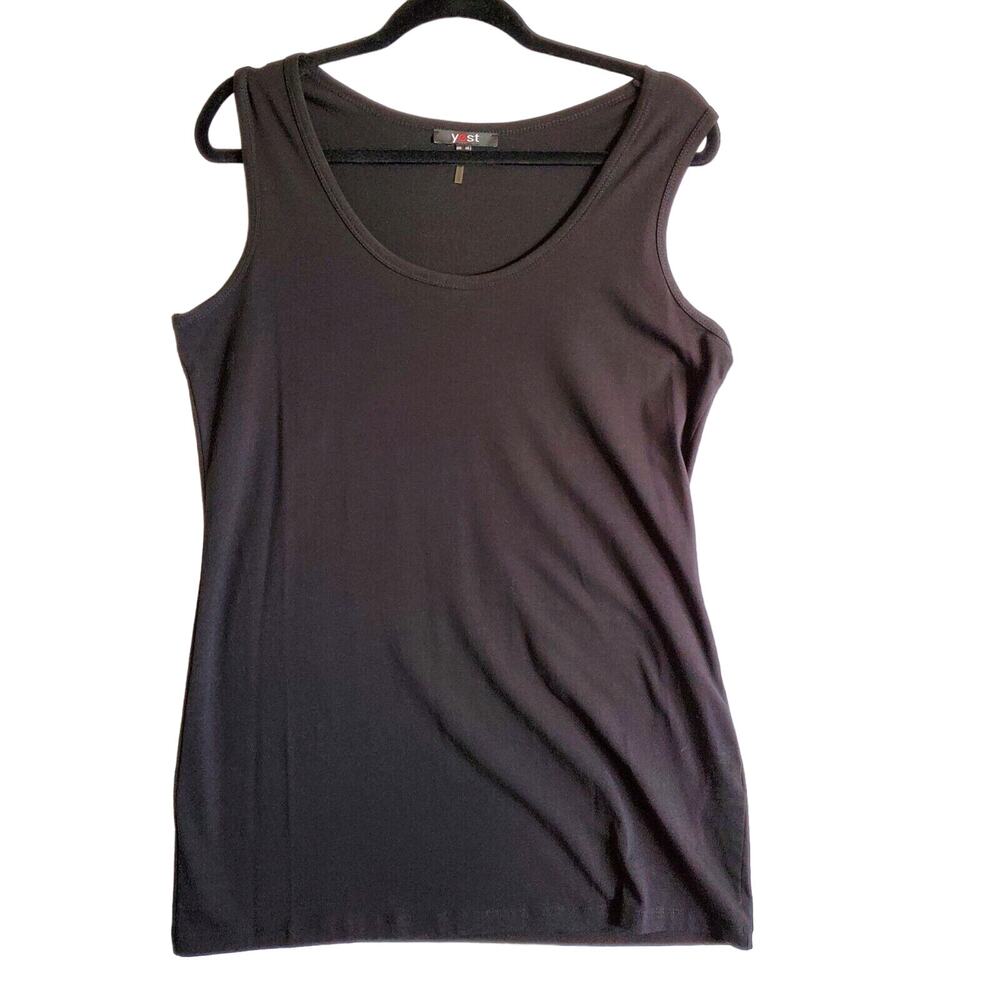 Yest Shirt Tank Top Womens 14 Black Scoop Neck Sleeveless Top Casual Summer